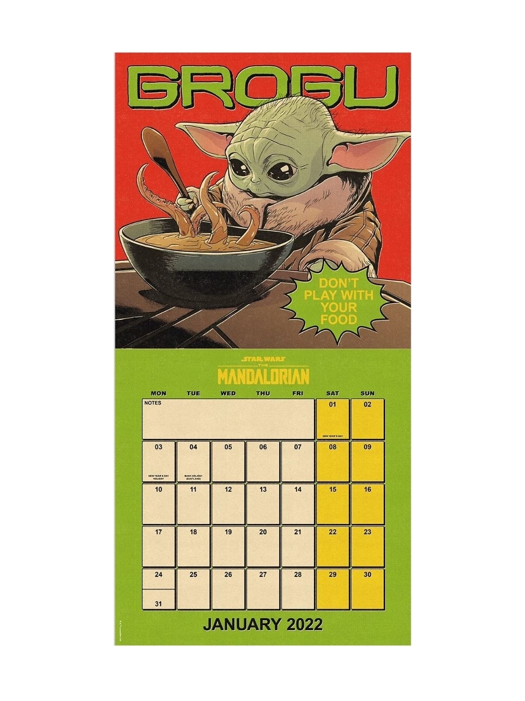 Star Wars Calendar 2022 Baby Yoda Nerdom, Greece
