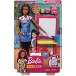 Product Mattel Barbie You Can be Anything - Dark Skin Doll Art Teacher with Brunette kid Doll (GJM30) thumbnail image
