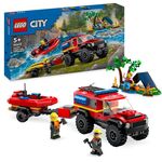 Product LEGO® City: 4x4 Fire Truck with Rescue Boat Toy (60412) thumbnail image