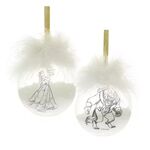 Product Disney Set of 2 Belle & Beast Feather Baubles thumbnail image