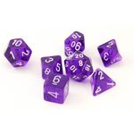 Product Ζάρια Translucent Purple/White 7-Dice Set thumbnail image