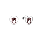 Product Disney Couture Ultimate Princess Sterling Silver Beauty & Beast Crystal Heart Rose Earrings thumbnail image