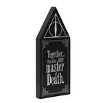 Product Harry Potter Dark Arts Glow In The Dark Wooden Plaque - Deathly Hallows thumbnail image