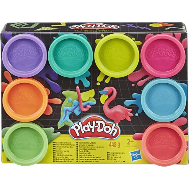 Product Hasbro Play-Doh Neon Non Toxic Set of 8 Colours Cans (E5063) image