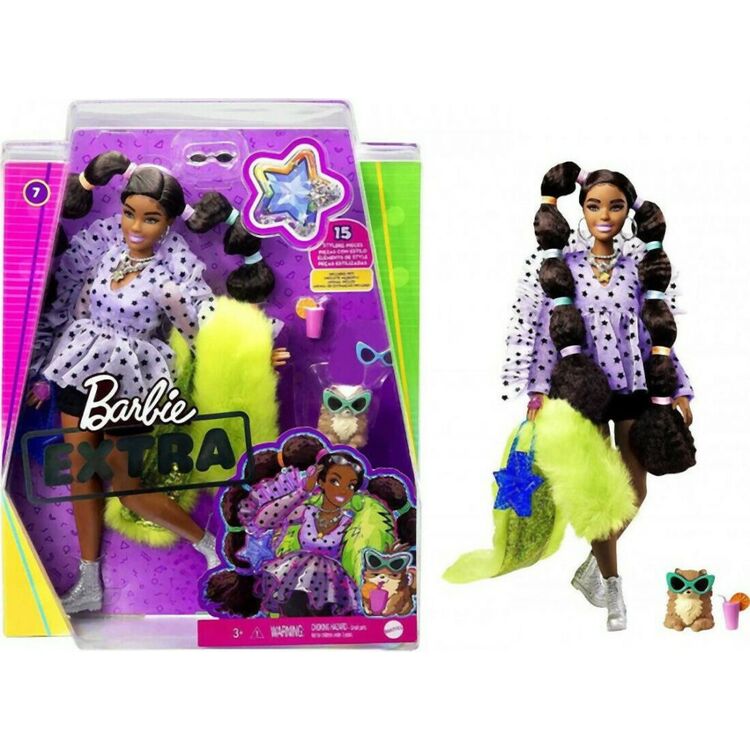 Product Mattel Barbie Extra: Bobble Hair Dark Skin Doll (GXF10) image