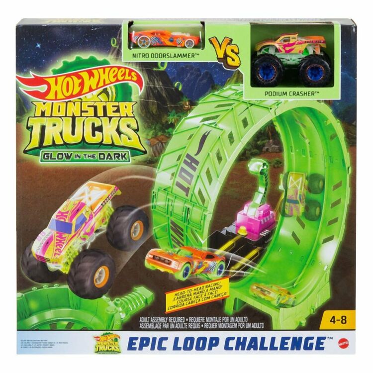 Product Mattel Hot Wheels Monster Trucks: Glow in The Dark™ - Epic Loop Challenge Playset (HBN02) image