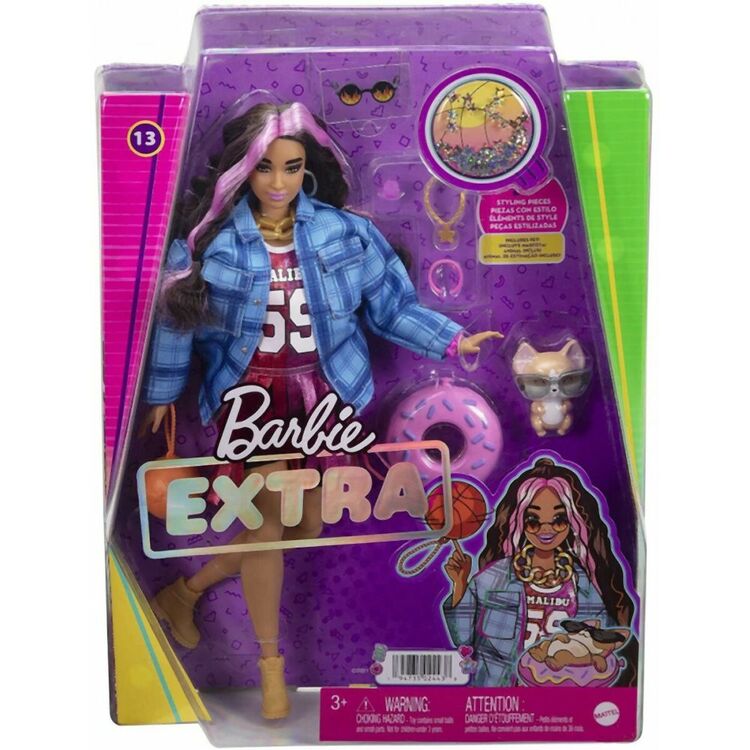 Product Mattel Barbie Extra - Basketball Doll Jersey Dress  Accessories, with Pet Corgi (HDJ46) image