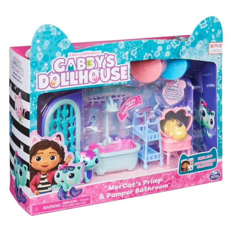 Product Spin Master Gabbys Dollhouse: Mercat Primp  Pamper Bathroom Deluxe Room Set (20130504) image
