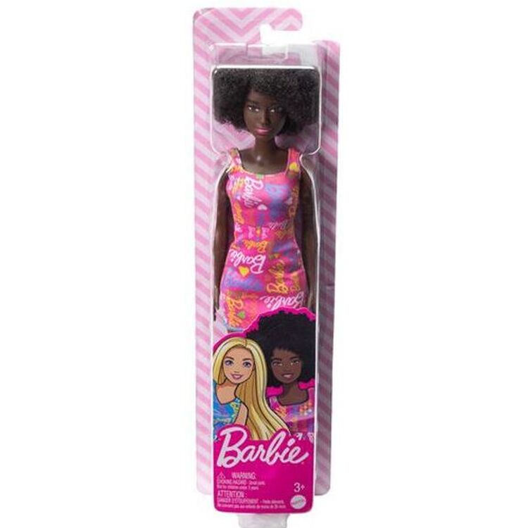 Product Mattel Barbie Purple Dress with Flowers - Dark Skin Doll with Pink Dress (HGM58) image