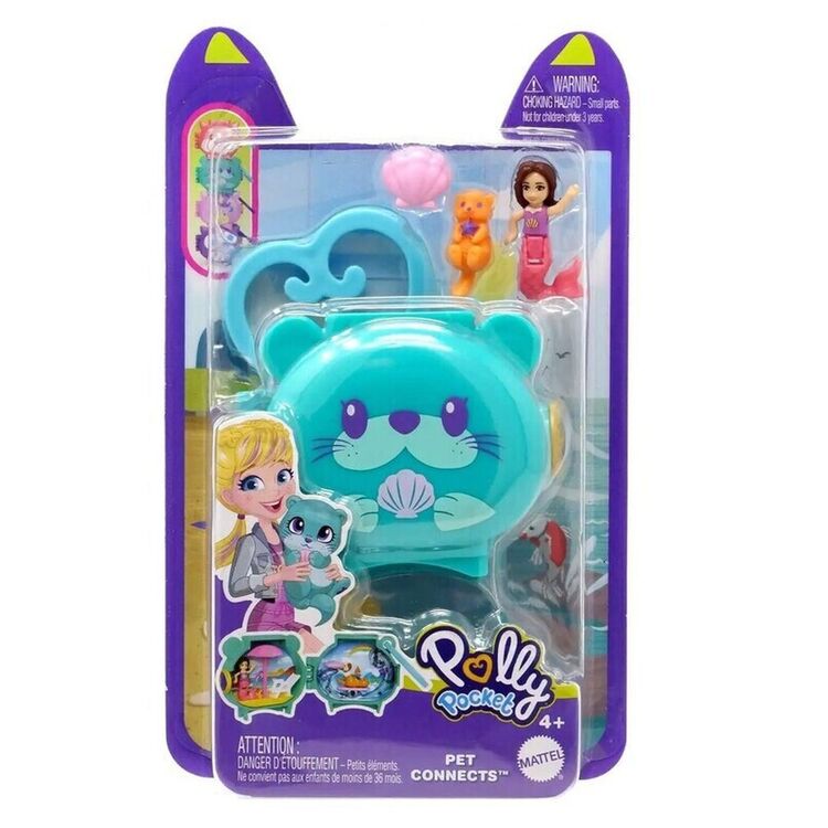 Product Mattel Polly Pocket Mini: Pet Connects - Otter Compact Playset (HKV48) image