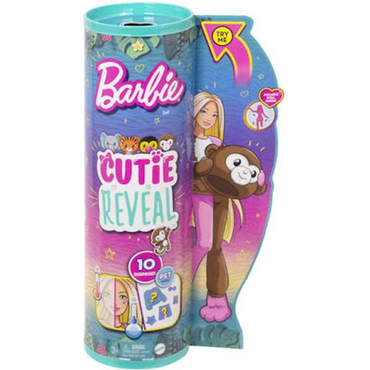 Product Mattel Barbie: Cutie Reveal Jungle Series - Monkey Surprise Doll (HKR01) image