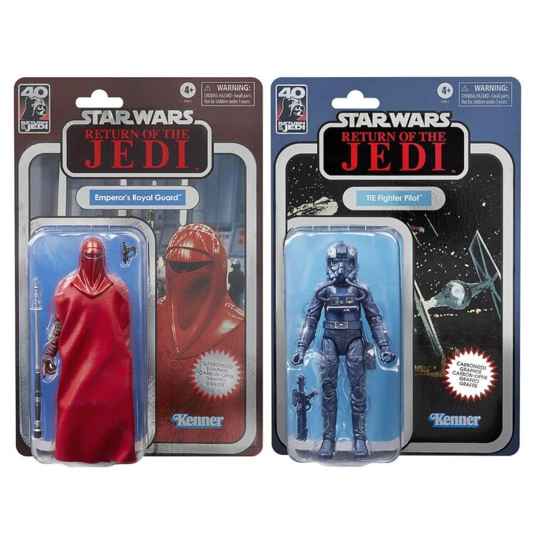 Product Hasbro Fans - Disney Star Wars The Black Series: Return of the Jedi Carbonized Collection - Emperor’s Royal Guard  TIE Fighter Pilot (15cm) Action Figures (F7011) image