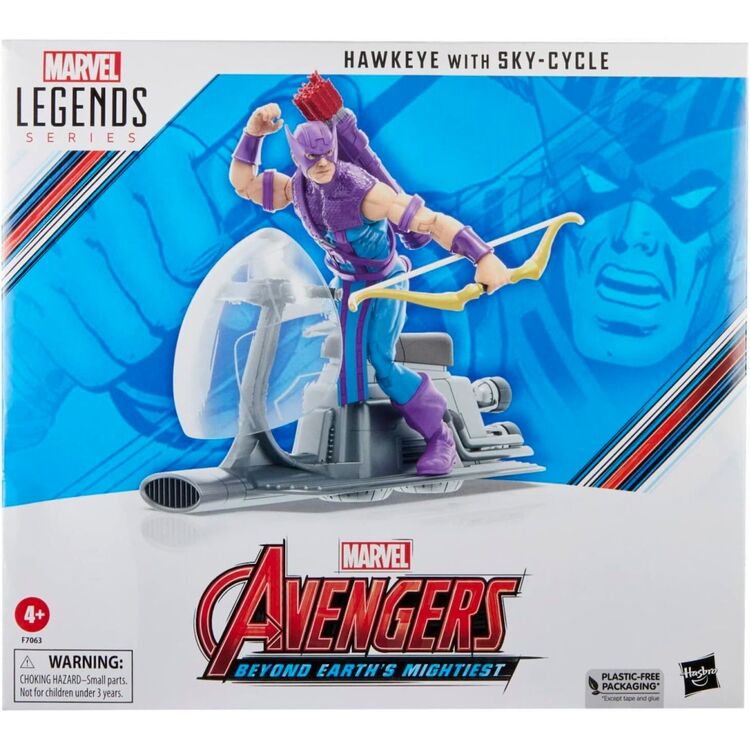 Product Hasbro Fans Marvel Avengers: Legends Series (60th Anniversary) - Beyond Earths Mightiest - Hawkeye with Sky-Cycle Action Figure  Vehicle (Excl.) (F7063) image