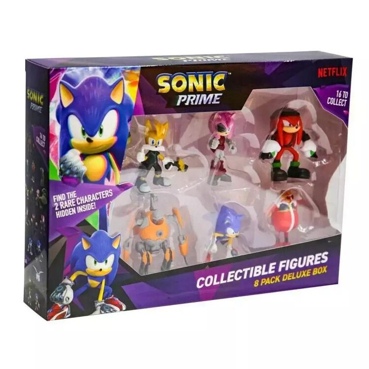 Product P.M.I. Sonic Prime 8 Pack Deluxe Box - Including 2 rare hidden characters (S1) Collectible Figures (6.5cm) (Random) (SON2070) image