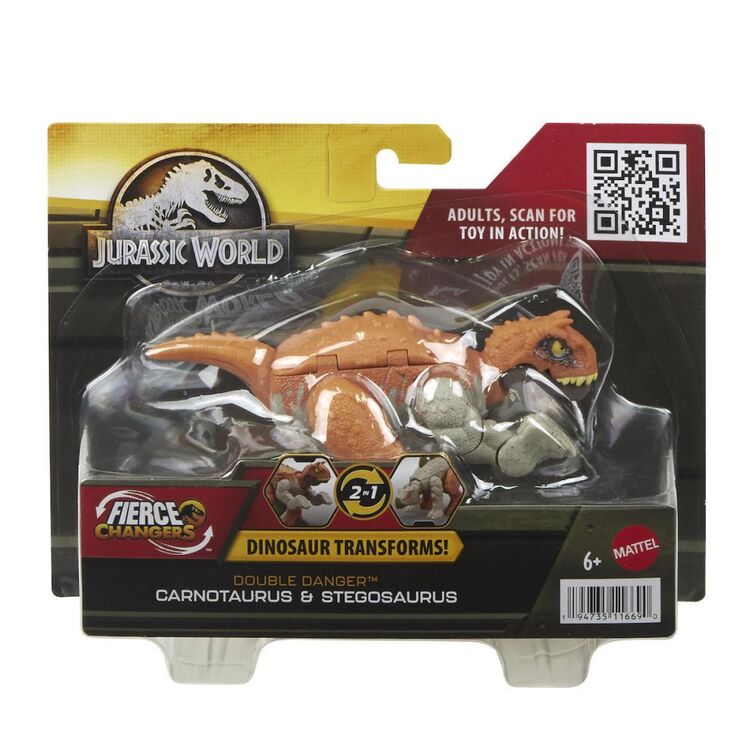Product Mattel Jurassic World: Fierce Changers Double Danger - Carnotaurus  Stegosaurus (HLP07) image