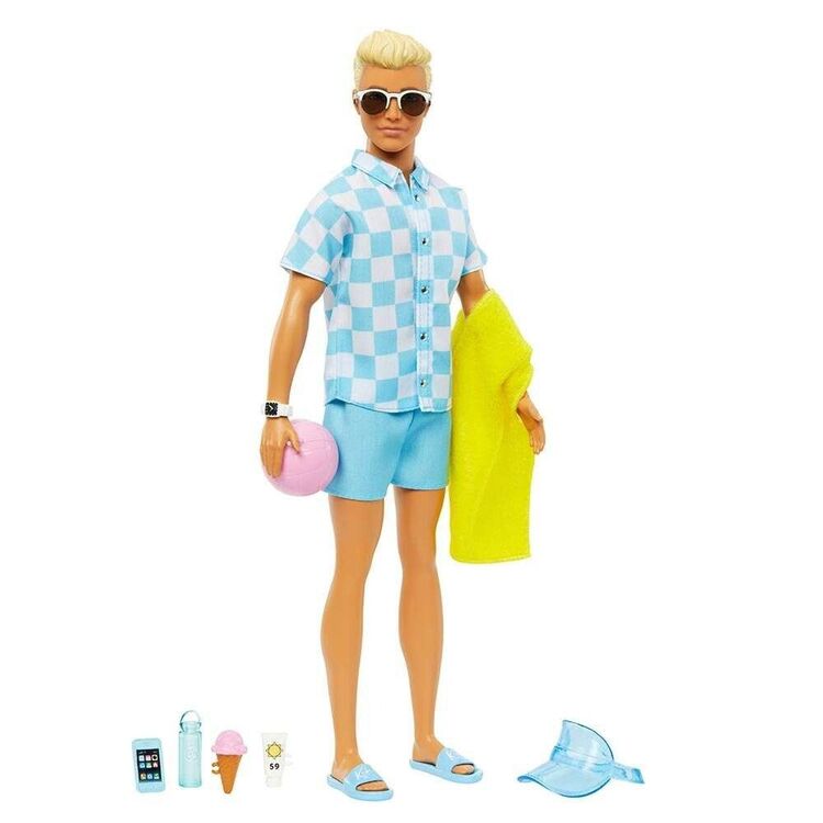 Product Mattel Barbie: Ken Doll with Swim Trunks and Beach-Themed Accessories (HPL74) image