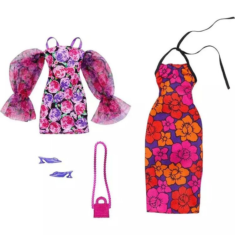 Product Μattel Barbie: Fashions 2-Pack Clothing Set - Dressy Floral-Themed and Accessory (HJT35) image
