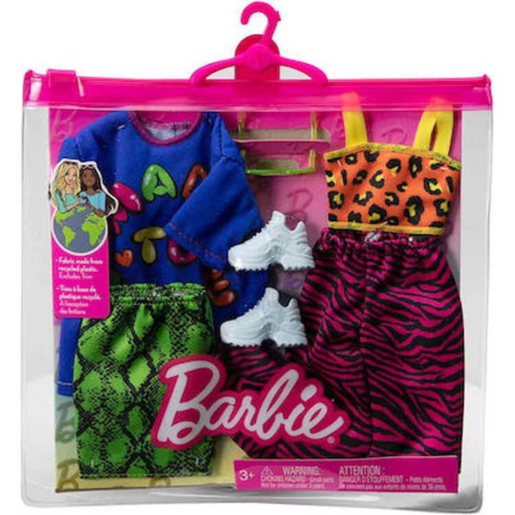 Product Μattel Barbie: Fashions 2-Pack Clothing Set - Made to Move Skirt  T-shirt Pants and Accessory (HJT36) image