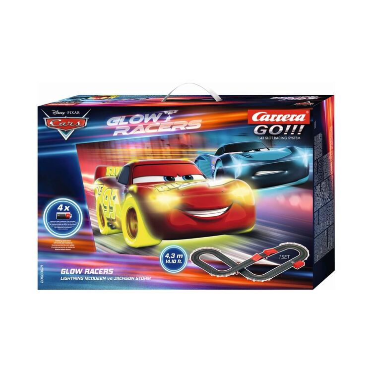 Product Carrera GO!!! Set: Disney Cars - Glow Racers Lightning McQueen VS Jackson Storm - Battery Operated 1:43 (20063521) image