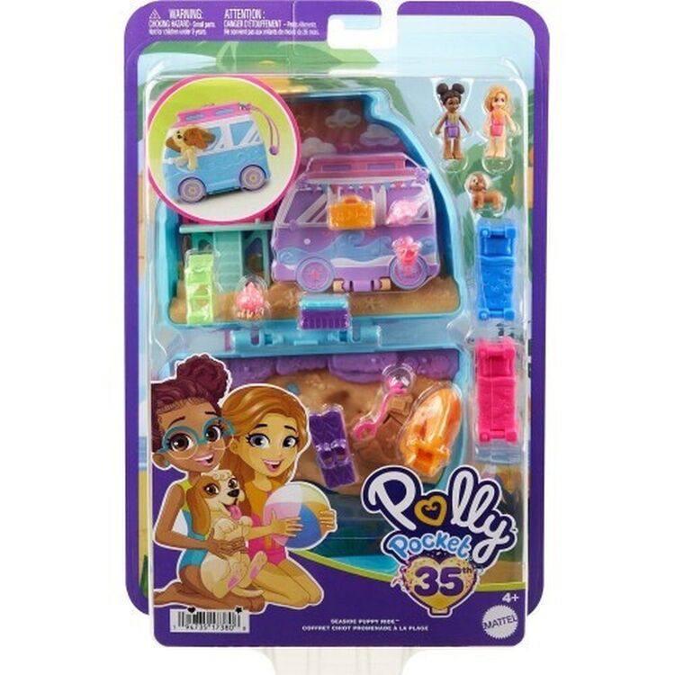 Product Mattel Polly Pocket: Seaside Puppy Ride Compact (HRD36) image