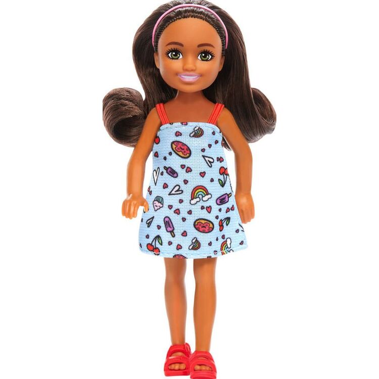 Product Mattel Barbie: Chelsea with Blue Dress, Headband  Brown Hair Mini Doll (HXM97) image