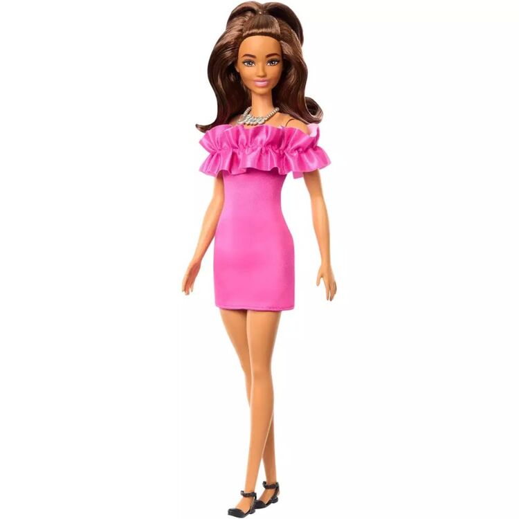 Product Mattel Barbie: 65 Inspiring Stories 1997 - Fashionistas Doll with Brown Hair  Pink Dress (HRH15) image