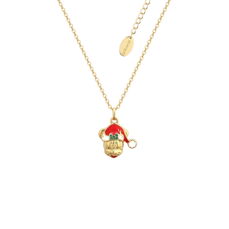 Product Disney Couture Festive Christmas Gold-Plated Minnie Mouse Holiday Necklace image