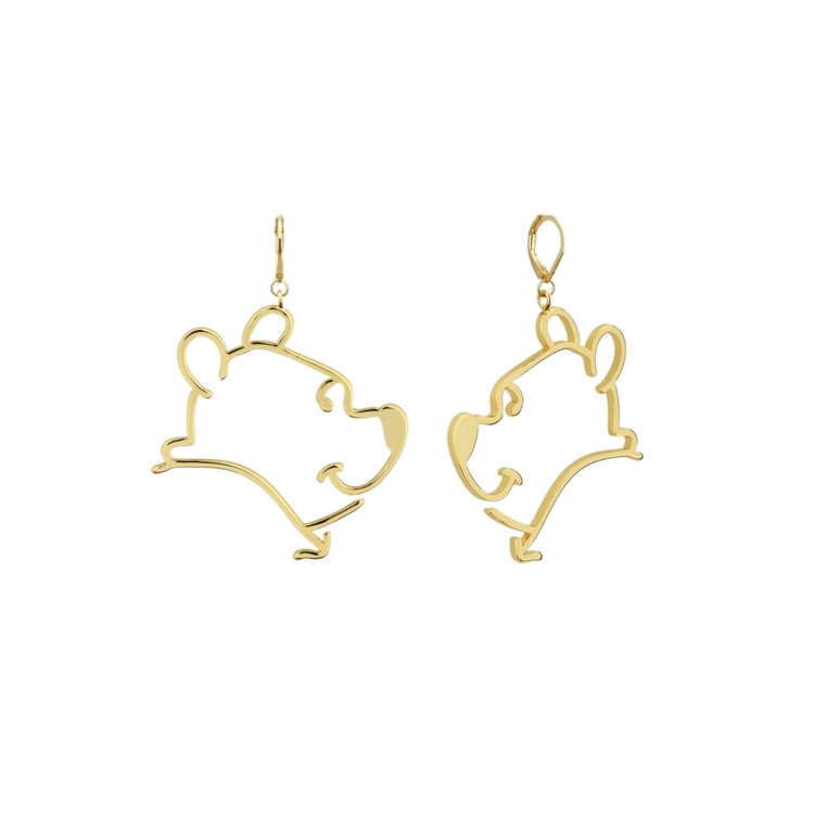 Product Disney Couture Winnie The Pooh Gold Plated Outline Earrings image