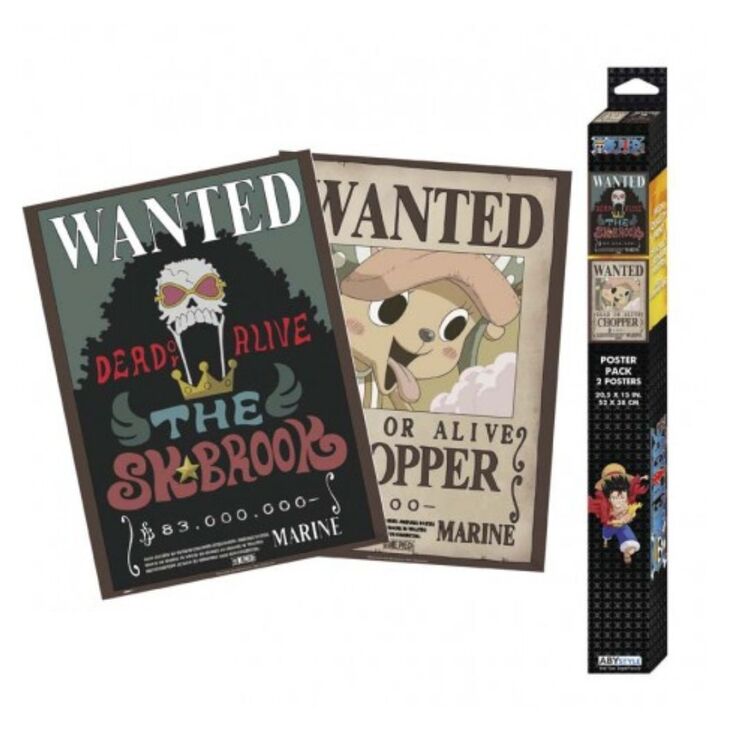 Product Σετ Αφίσες One Piece Set 2 Posters Chibi 52x38 - Wanted Chopper & Brook image