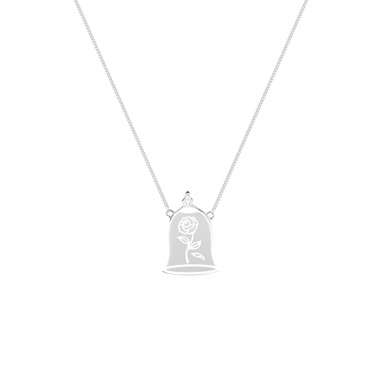 Product Disney Couture Ultimate Princess Sterling Silver Beauty & Beast Enchanted Rose Necklace image