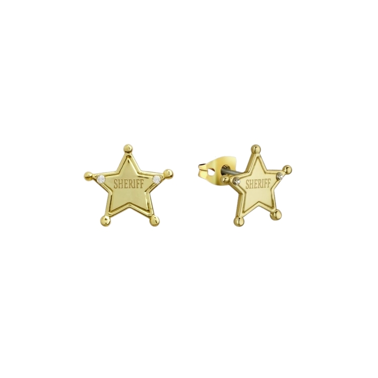 Product Disney Couture Pixar Toy Story Gold-Plated Woody Sheriff Star Badge Stud Earrings image