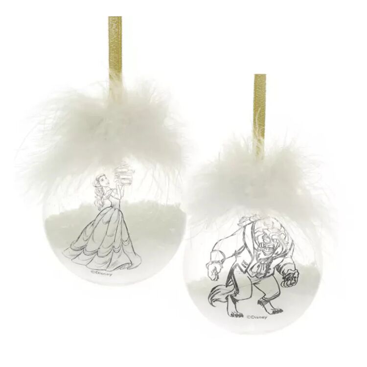 Product Disney Set of 2 Belle & Beast Feather Baubles image