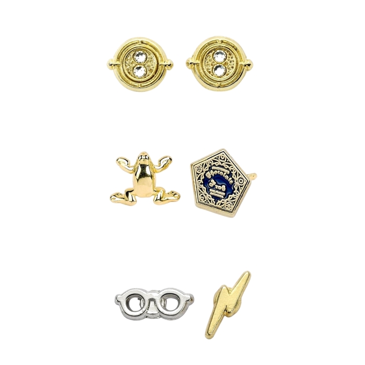 Product Harry Potter Time Turmer, Chocolate Frog and Lightning Bolt Stud Earrings image