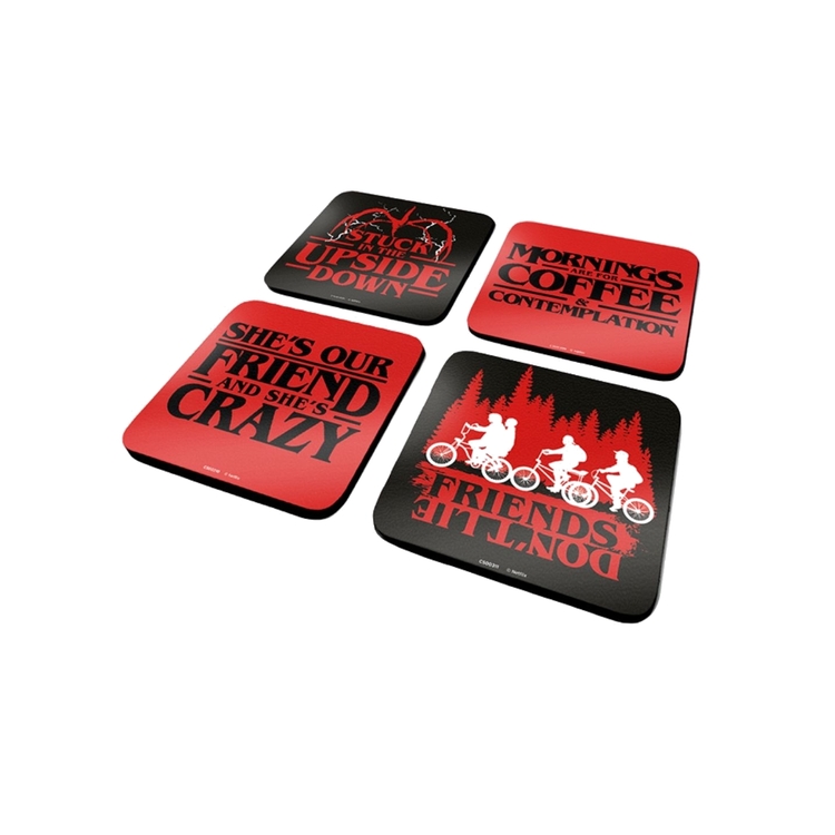 Product Stranger Things Phrases Coasters set of 4 image