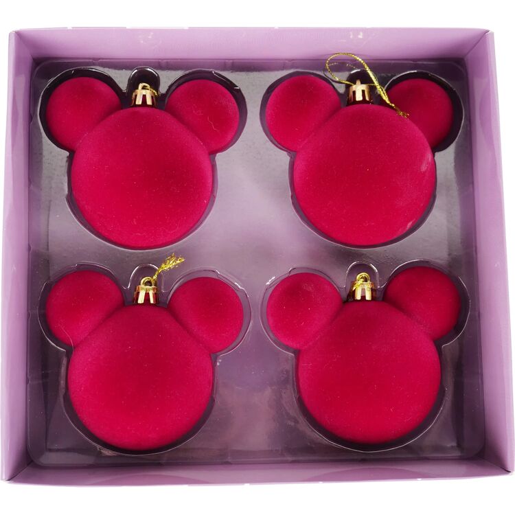 Product Disney Mickey 4 Baubles Traditional Red image