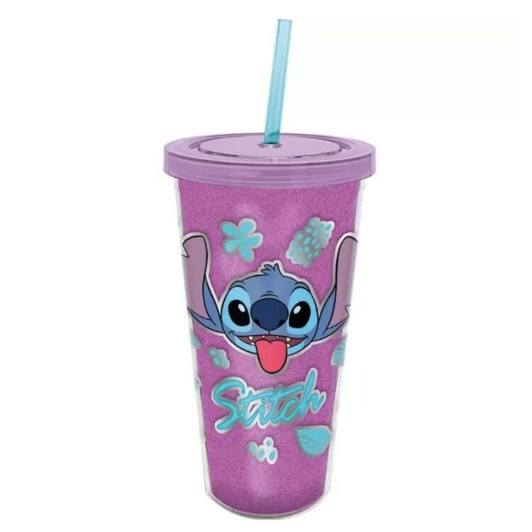 Product Κούπα Ταξιδιού Disney Stitch Glitter Straw Tumbler image