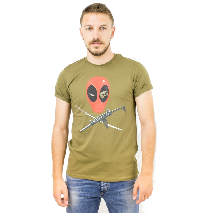 Product Deadpool Weapons On Play Olive T-Shirt image