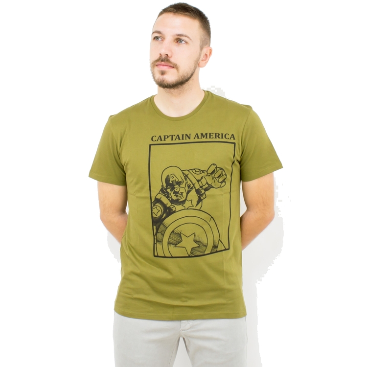 Product Captain America Green Solid Casual T-Shirt image