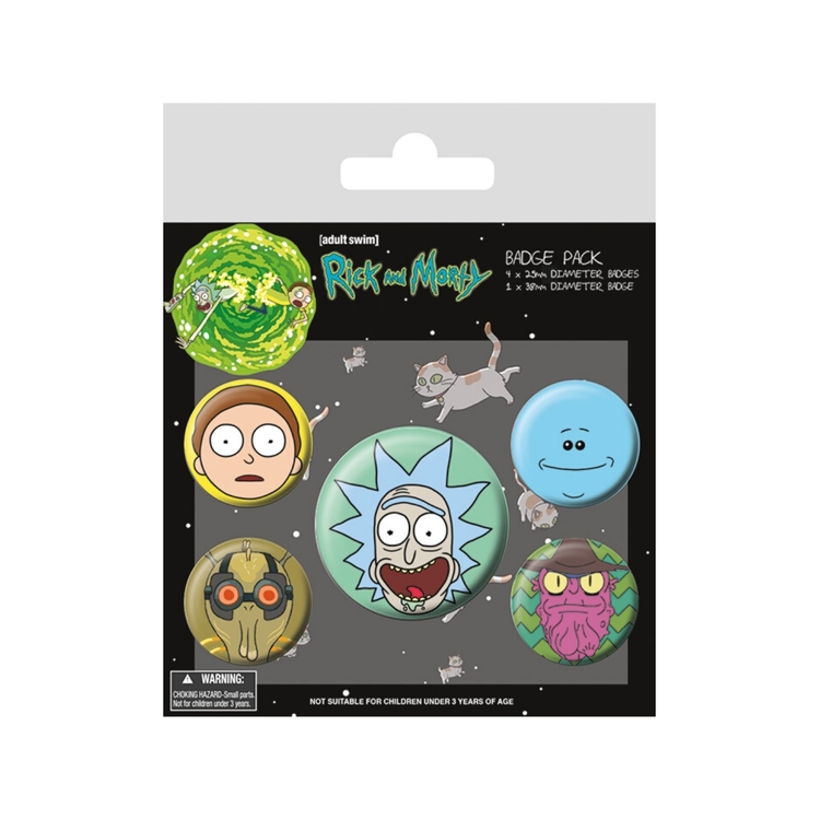 Product Rick and Morty Heads Badge Pack image