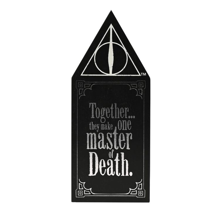 Product Harry Potter Dark Arts Glow In The Dark Wooden Plaque - Deathly Hallows image