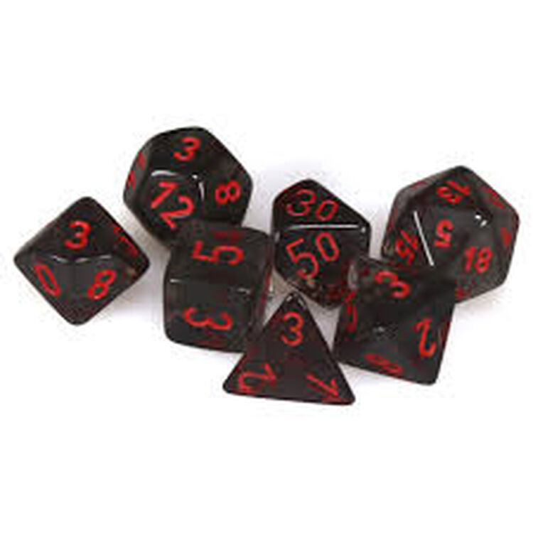 Product Ζάρια Translucent Smoke/Red Polyhedral 7-Dice Set image